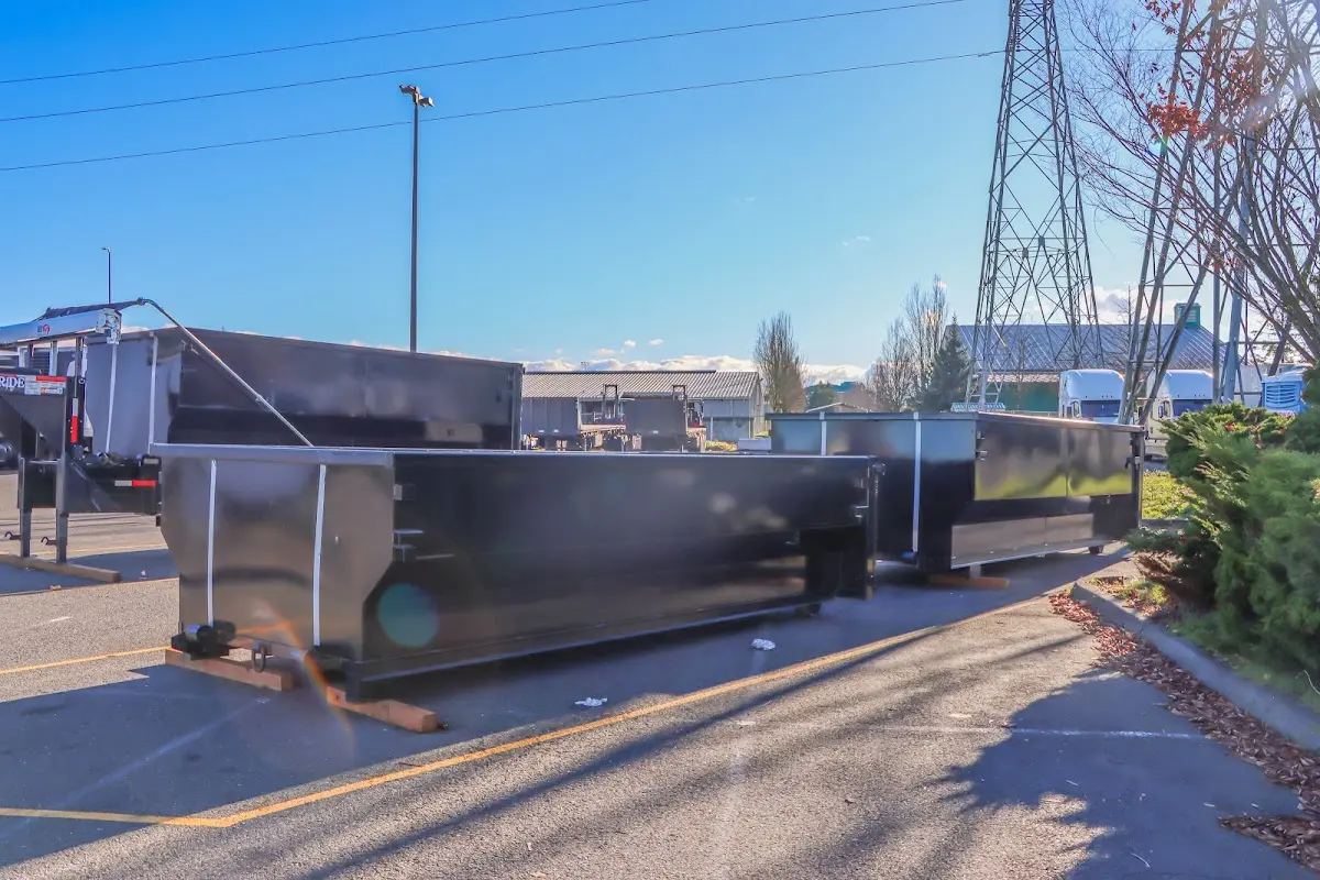 Roll-off dumpster ready for waste disposal at job site for Construction Dumpster Rental in Guadalupe